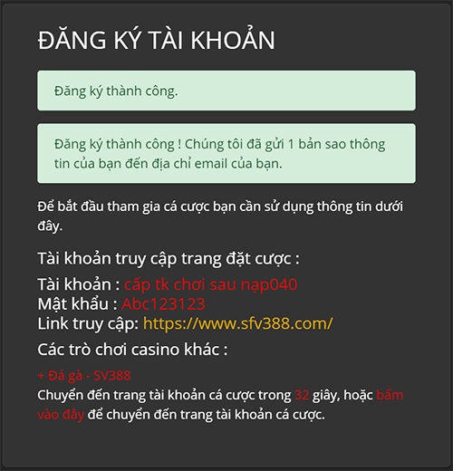 Nhận tài khoản cá cược đá gà